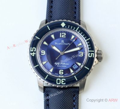 Swiss Copy Blancpain Fifty Fathoms Automatique Watch New Titanium Case Blue Dial